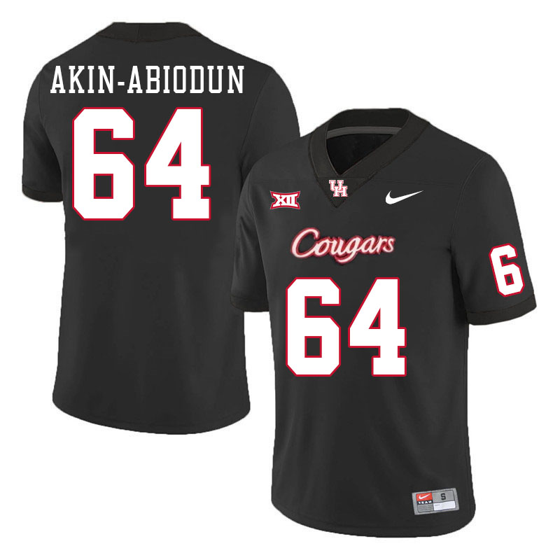 Men #64 Ezekiel Akin-Abiodun Houston Cougars College Football Jerseys Stitched-Black